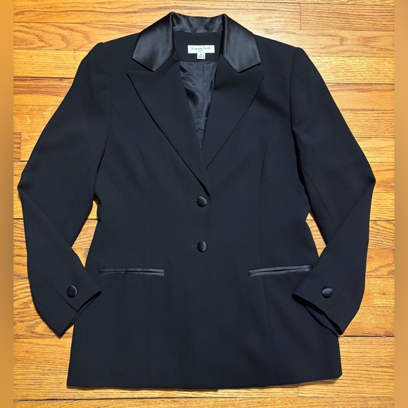 Amanda Smith Black Blazer with Satin Accent - Picture 2 of 8